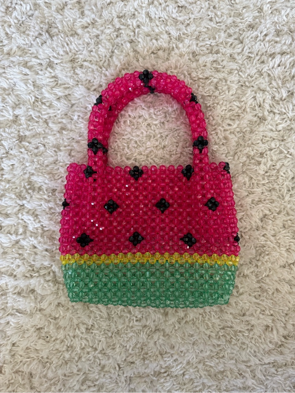 ASOS Beaded Watermelon Tote Bag in Hot Pink, Green & Yellow